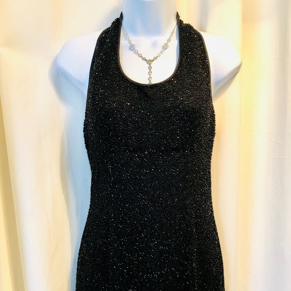 Bieff Basix Beaded Formal Halter Dress